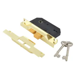 UNION 2242 2 Lever Mortice Rebated Sashlock Electro Brass 65.5mm 2.5in Visi