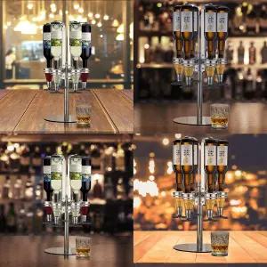 Bar Liquor Wall Mounted & Rotary Stand Bar Butler Optic Dispenser 6 Bottle