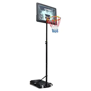 Hy-Pro Adjustable Basketball Stand - 1.6m - 2.6m, LED Lights, With Wheels, Portable, Backboard, Basketball Hoop, For Adults &