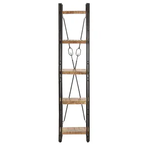 Berkfield 5-Tier Bookcase 39x30x180 cm Solid Mango Wood