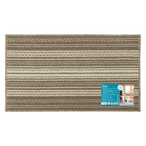 JVL Hubble Machine Washable Latex Backed Doormat, 40x70cm, Caramel