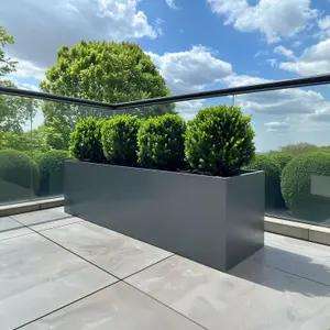 75cm Zinc Matte Grey Trough Planter