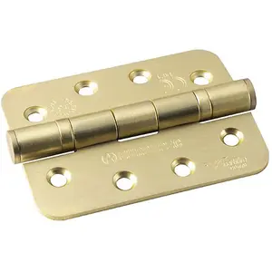 PAIR Grade 13 Heavy Duty Ball Bearing P Hinge RADIUS 107 x 77mm Satin Brass Door