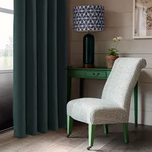 Home Curtains Canterbury Chenille Lined Blackout 65w x 72d" (165x183cm) Dark Green Eyelet Curtains (PAIR)