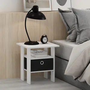 Joseph Side Table Nightstand with Bin Drawer, 2 per set (Set of 2) White