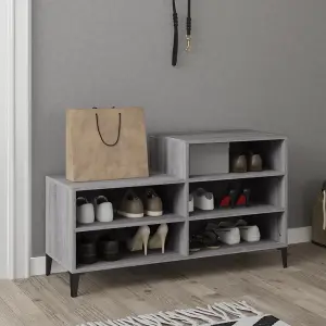 Berkfield Shoe Cabinet Grey Sonoma 102x36x60 cm Engineered Wood