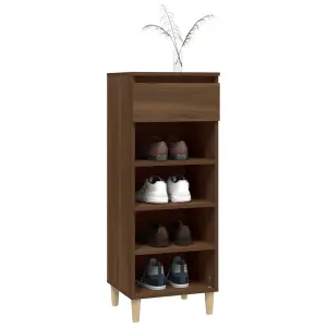 Berkfield Shoe Cabinet Brown Oak 40x36x105 cm Engineered Wood