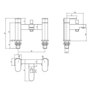 Dezine Indus Black Bath Shower Mixer