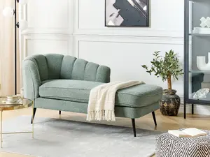 Left Hand Boucle Chaise Lounge Green ALLIER