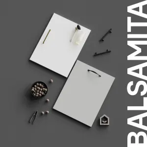 GoodHome Balsamita Matt white Slab Door & drawer 400mm