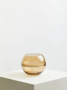 Interiors by Premier Elegant Design Smoked Glass Round Vase, Durable Glass Vase, Easy To Maintain Large Vase For Flowers,