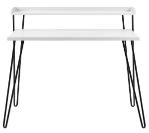 Haven Retro Desk with Riser in White