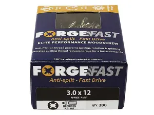 ForgeFix FFP560Y ForgeFast Pozi Compatible Elite Performance Wood Screw ZY 5.0 x 60mm Box 100 FORFFP560Y