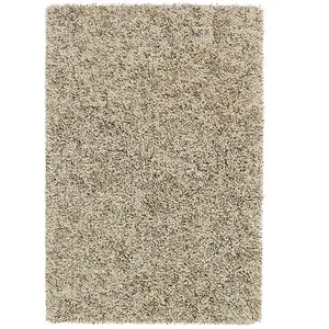 Cream Shaggy Plain Easy to Clean Rug For Dining-240cm X 340cm