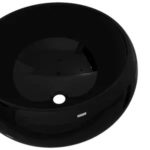 Berkfield Basin Ceramic Round Black 40x15 cm