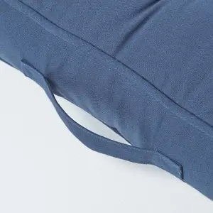 Homescapes Navy Blue Cotton Armchair Booster Cushion