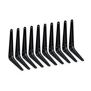 EAI - London Shelf Bracket - 200x150x37x1mm  - Black - Pack of 10