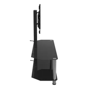 AVF Black Glass 1.14m TV stand with TV Mounting Column