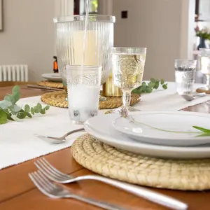 Argon Tableware - Round Woven Palm Leaf Placemats & Coasters Set - 12pc