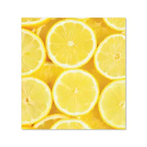 Vibrant Lemons Premium Glass Kitchen Splashback W700mm x H650mm