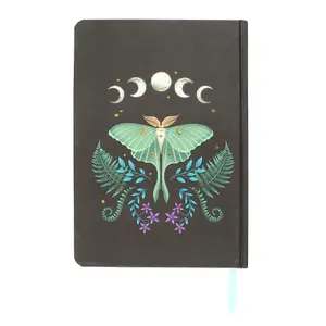 Something Different Moth A5 Notebook Black (One Size)