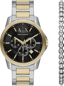 Armani Exchange Men's Chronograph Stainless Steel Watch & Link Bracelet Set