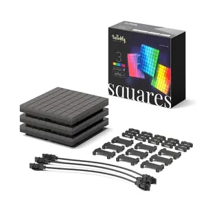 Twinkly Smart Squares Extensions Pack App-controlled LED Panels with 64 RGB (16 million colours) 3 Tiles for Squares Starter Kit