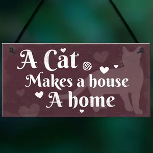 Red Ocean Shabby Chic Funny Home Cat Kitten House Hanging Plaque Pet Sign Friendship Birthday Christmas Gift