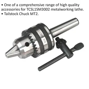 High-Quality 12mm Tailstock Chuck MT2 for ys08845 Compact Metalworking Lathe