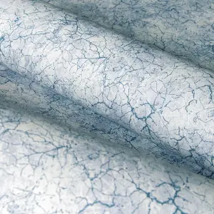 Galerie Azulejo Blue Bento Distressed Marble Crackle Wallpaper Roll