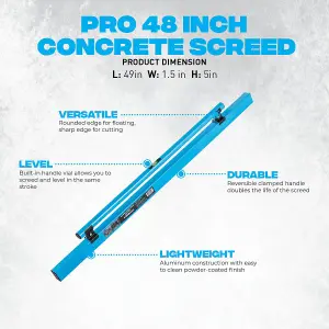 OX TOOLS Pro 1200mm 48" Concrete Cement Screed with Leveling Vial OX-P021312