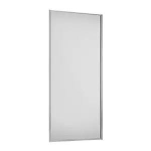 Spacepro Sliding Wardrobes Full length Matt White Silver frame Single panel door, (H) 2220mm x (W) 762mm