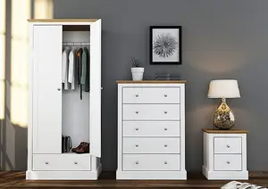 Devon 2 Door Wardrobe White W 79.7 x L 56 x H 181.5 cm