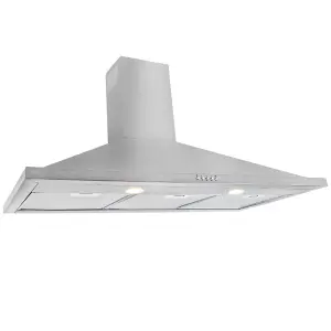 Leisure H102PX Stainless steel Chimney Cooker hood, (W)100cm