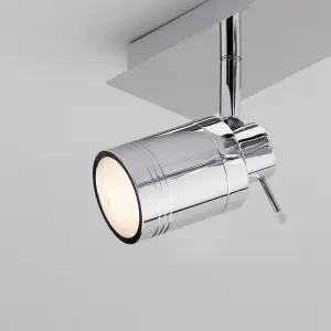 Litecraft Hugo Chrome 4 Light Ceiling Spotlight Bar