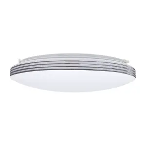 Milagro Ceiling Lamp Siena 25W LED 350 mm Stylish White And Chrome Circular Design Dimmable Including Remote Control