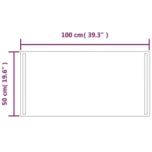 Berkfield LED Bathroom Mirror 100x50 cm