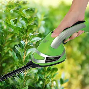 AAMEN Cordless Grass Shear & Hedge Trimmer, 2-in-1 Electric Hand Held Hedge Trimmer