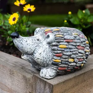 Hedgehog Garden Ornament with Stone Effect