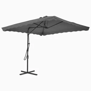 Berkfield Outdoor Parasol with Steel Pole 250x250 cm Anthracite