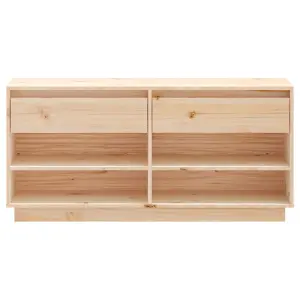 Berkfield Shoe Cabinet 110x34x52 cm Solid Wood Pine