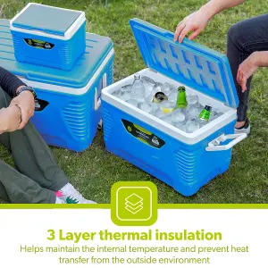 ROYALFORD Ice Cooler Box Set of 5L, 25L, & 50L Boxes Camping Picnic Insulated Food Container Ice Box with Carry Handle, Blue