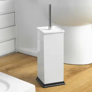 Harbour Housewares - Square Toilet Brushes - White - Pack of 2