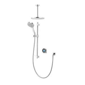 Aqualisa Optic Q Concealed valve Gravity-pumped Wall fed Smart Digital mixer 3-spray pattern Shower with & Ceiling-fixed head