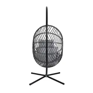 Egg Shaped Swing Chair Grey Hanging Seat