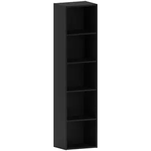 Gerardi Standard Bookcase Black / 132 cm H x 32 cm W