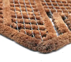 Coco & Coir Door Mat Outdoor Weather Proof Front Door Mat  Water Draining Boot Scraper 45 x 75 cm IRON HEART