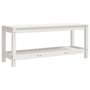 Berkfield Garden Bench White 108x35x45 cm Solid Wood Pine