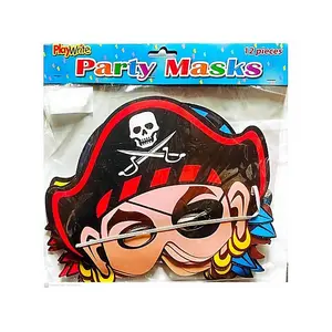 Playwrite Pirate Party Mask (Pack of 12) Multicoloured (One Size)