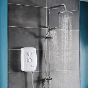 Triton T80Z Fast Fit DuElec White 10.5kW Electric Shower + Dual Rainshower Head